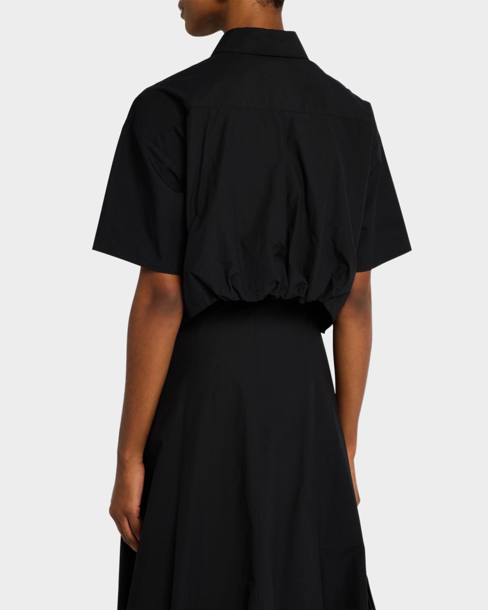 Hazelwood Balloon-Hem Cropped Shirt Product Image