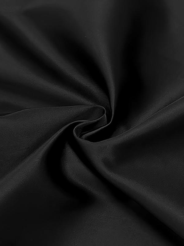 Long Sleeves Puff Sleeves Buttoned Solid Color Deep V-Neck Midi Dresses Product Image