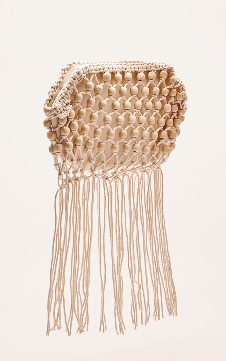 Cream Beaded Weave Clutch Bag Product Image