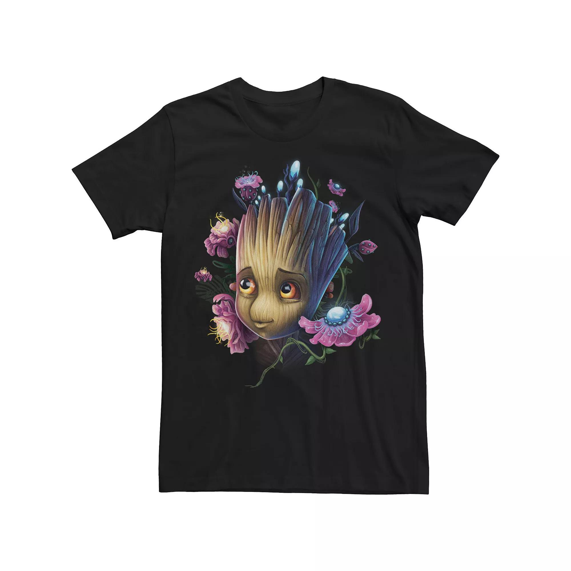 Big & Tall Marvel Guardians Of The Galaxy Groot Floral Portrait Tee, Men's,  Product Image
