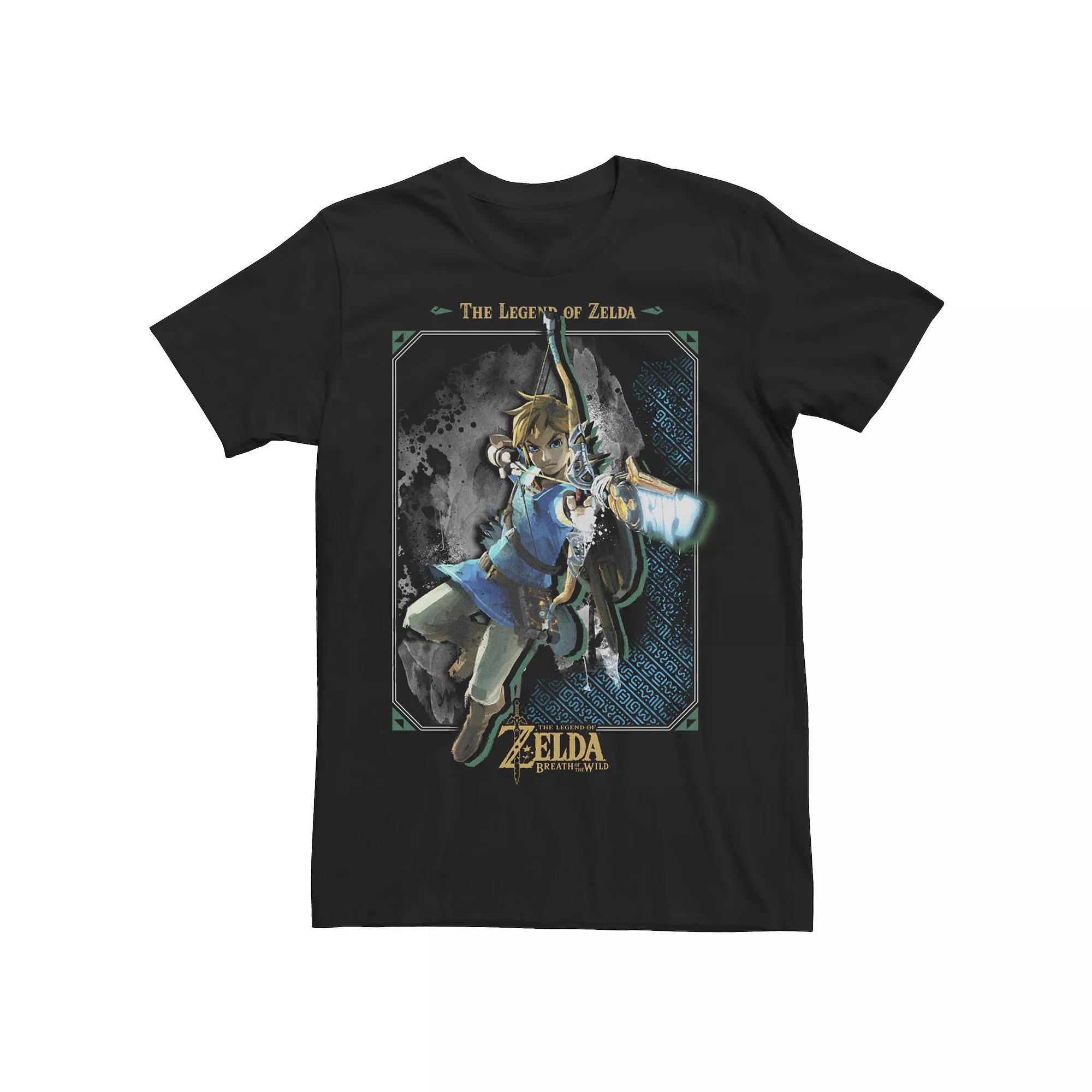 Men's Zelda Breath Of The Wild Link Action Pose Poster Tee,  Product Image