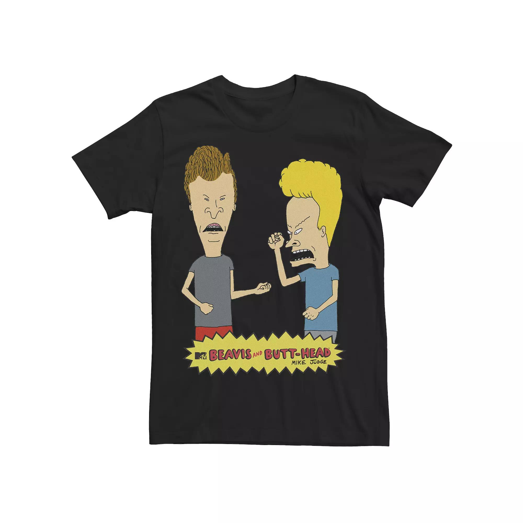 Men's Beavis and Butt-Head Fist Pump Tee, Size: Large, Black Product Image