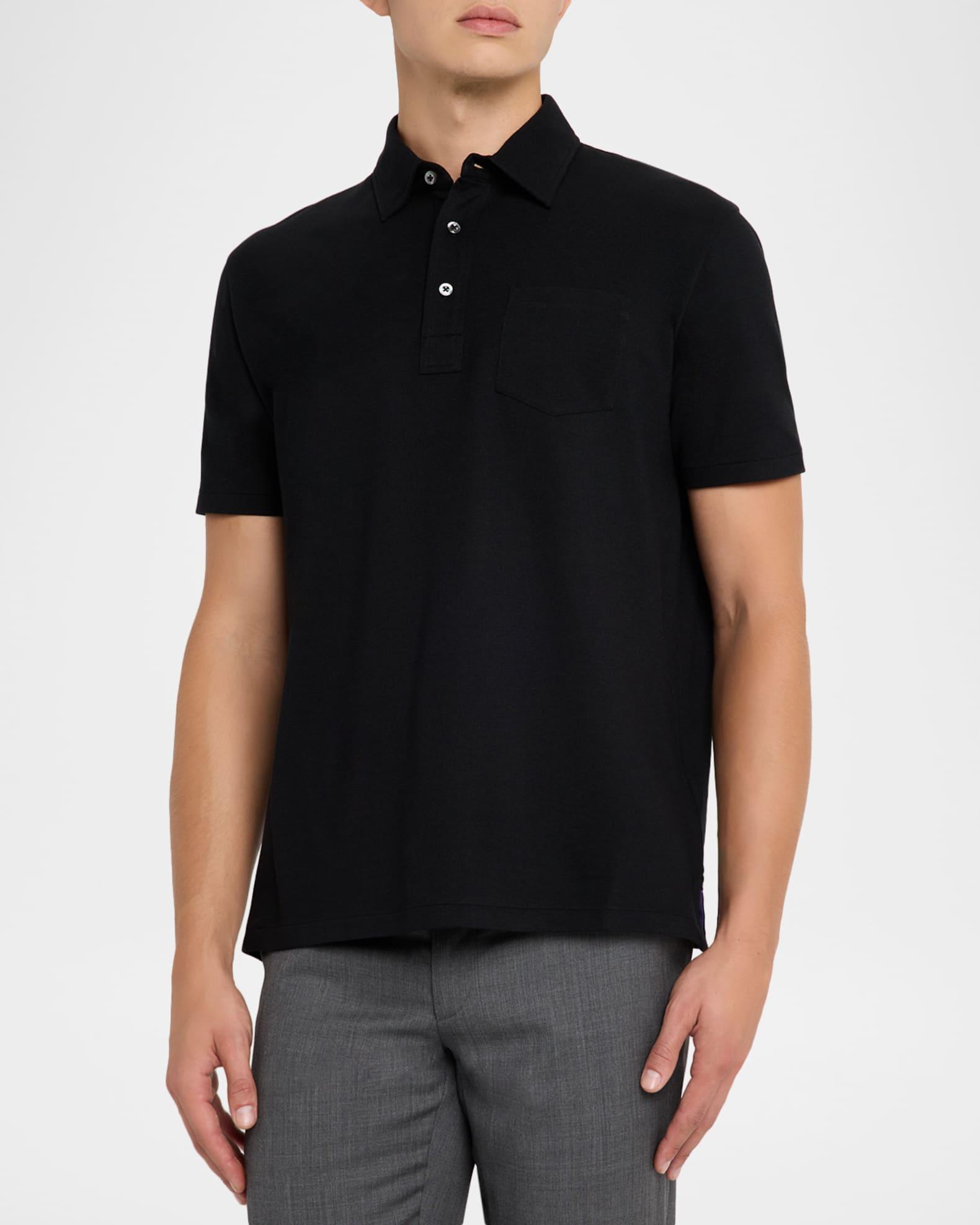 Men's Cotton and Cashmere Pique Pocket Polo Shirt Product Image