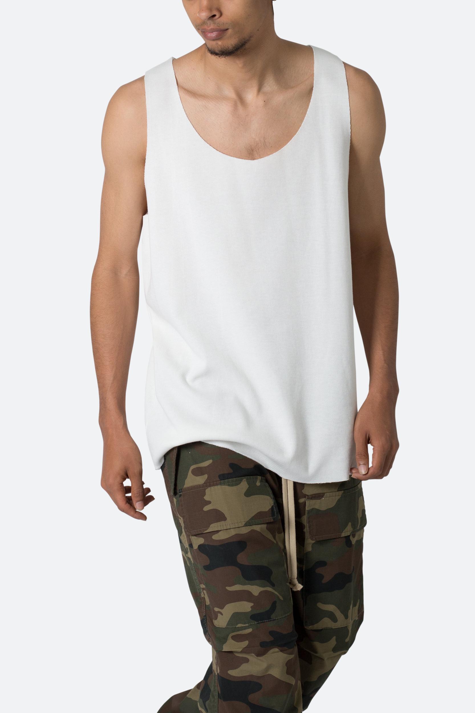 Raw Edge Thermal Tank - Off White Product Image