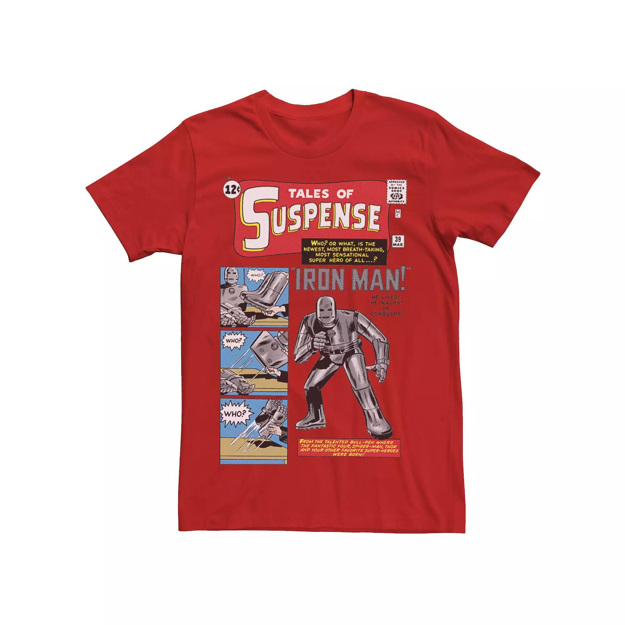 Men's Marvel Avengers Iron Man Classic Suspense Comic Cover Graphic Tee,  Product Image
