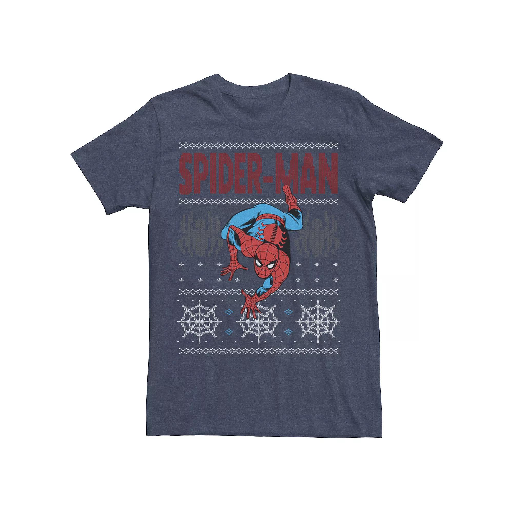 Men's Marvel Spider-Man Crawl Ugly Christmas Sweater Tee,  Product Image