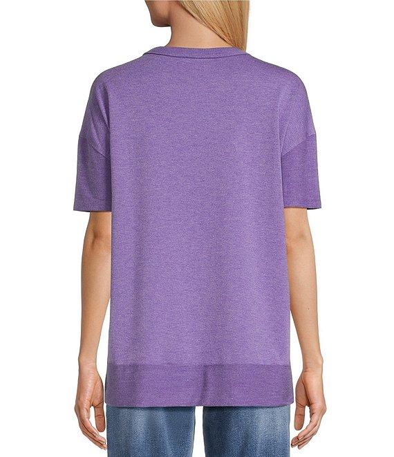 Westbound Petite Size Knit Short Sleeve Crew Neck Pocket Tee Product Image
