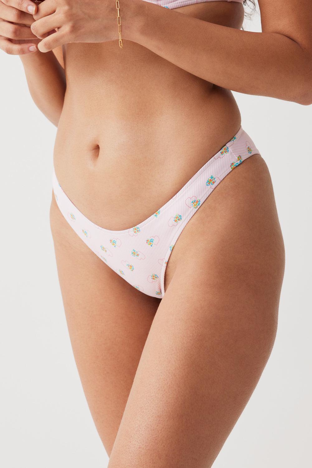 Dove Reversible Classic Bikini Bottom - Sweetheart Stripe Product Image