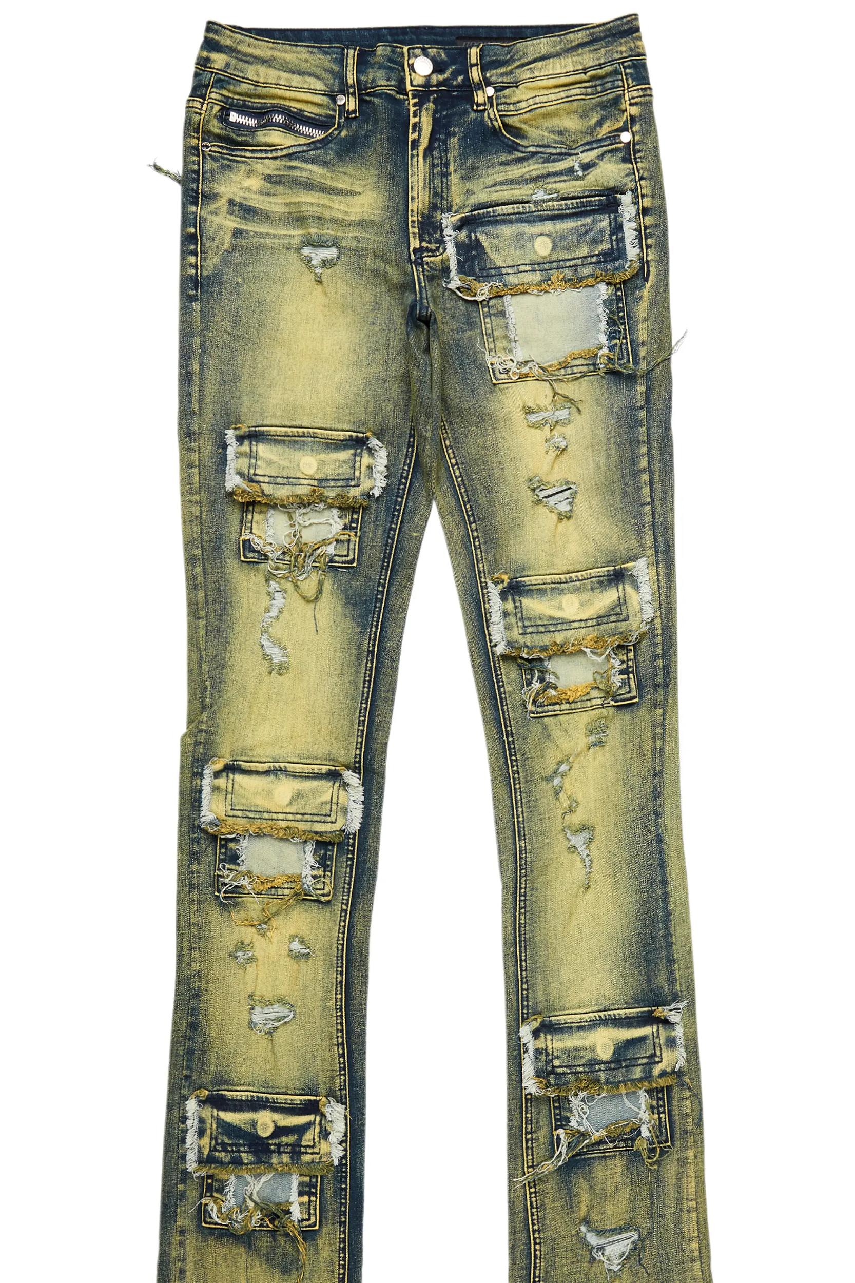 Petrus Tint Wash Super Stacked Flare Jean Male Product Image