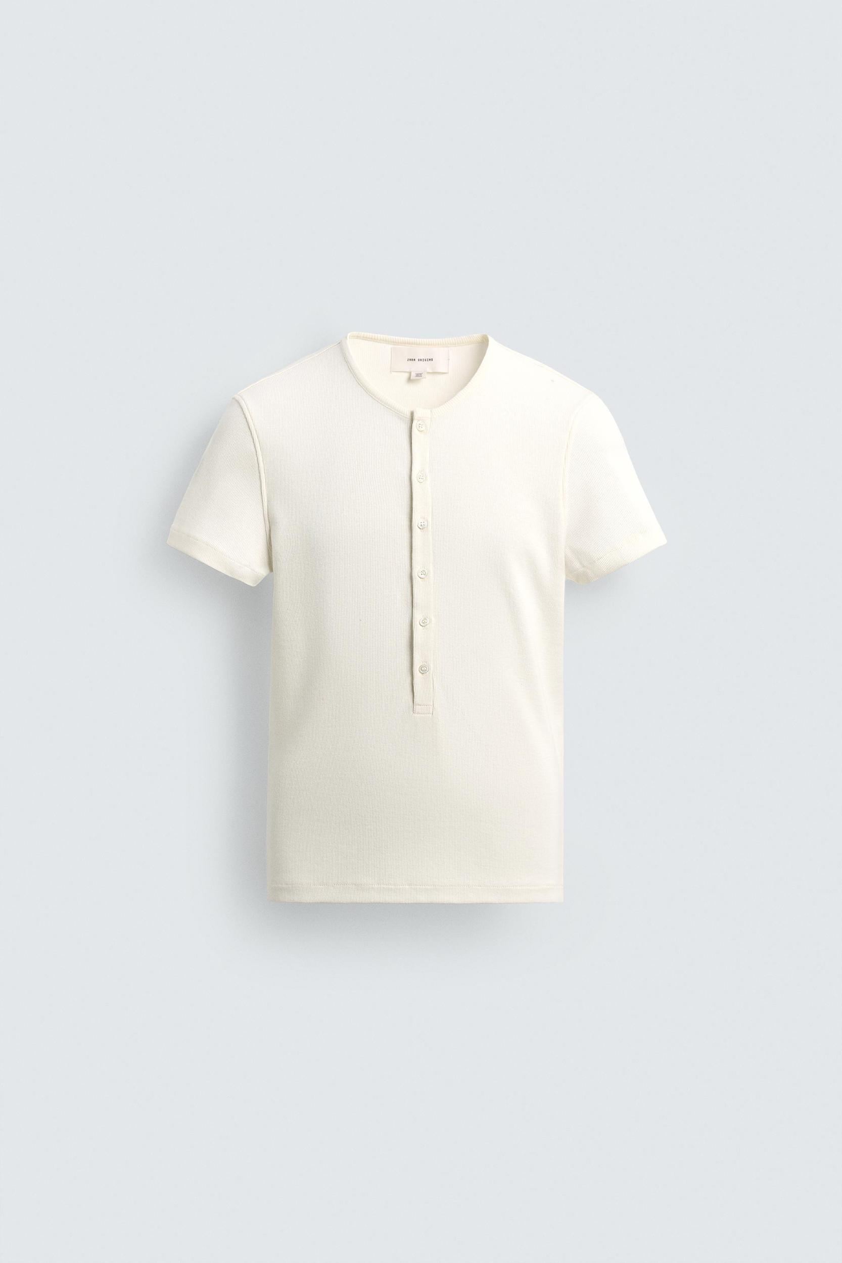RIB KNIT HENLEY SHIRT Product Image