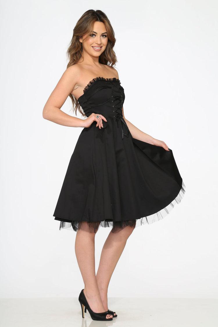 Black Strapless Swing Dress Product Image
