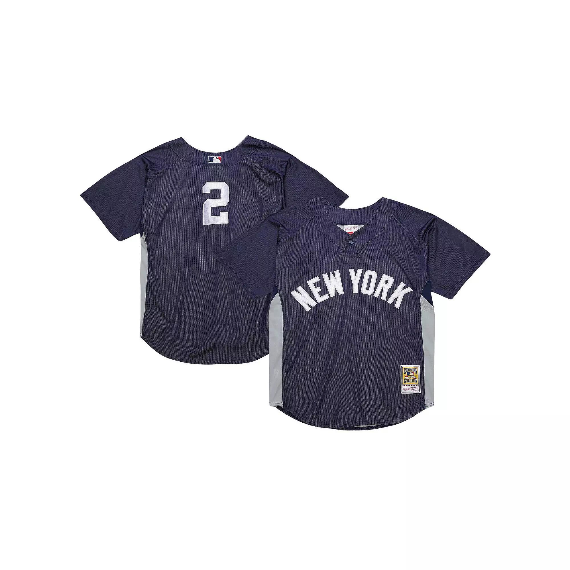 Men's Mitchell & Ness Derek Jeter Navy New York Yankees Cooperstown Collection Batting Practice Jersey,  Product Image