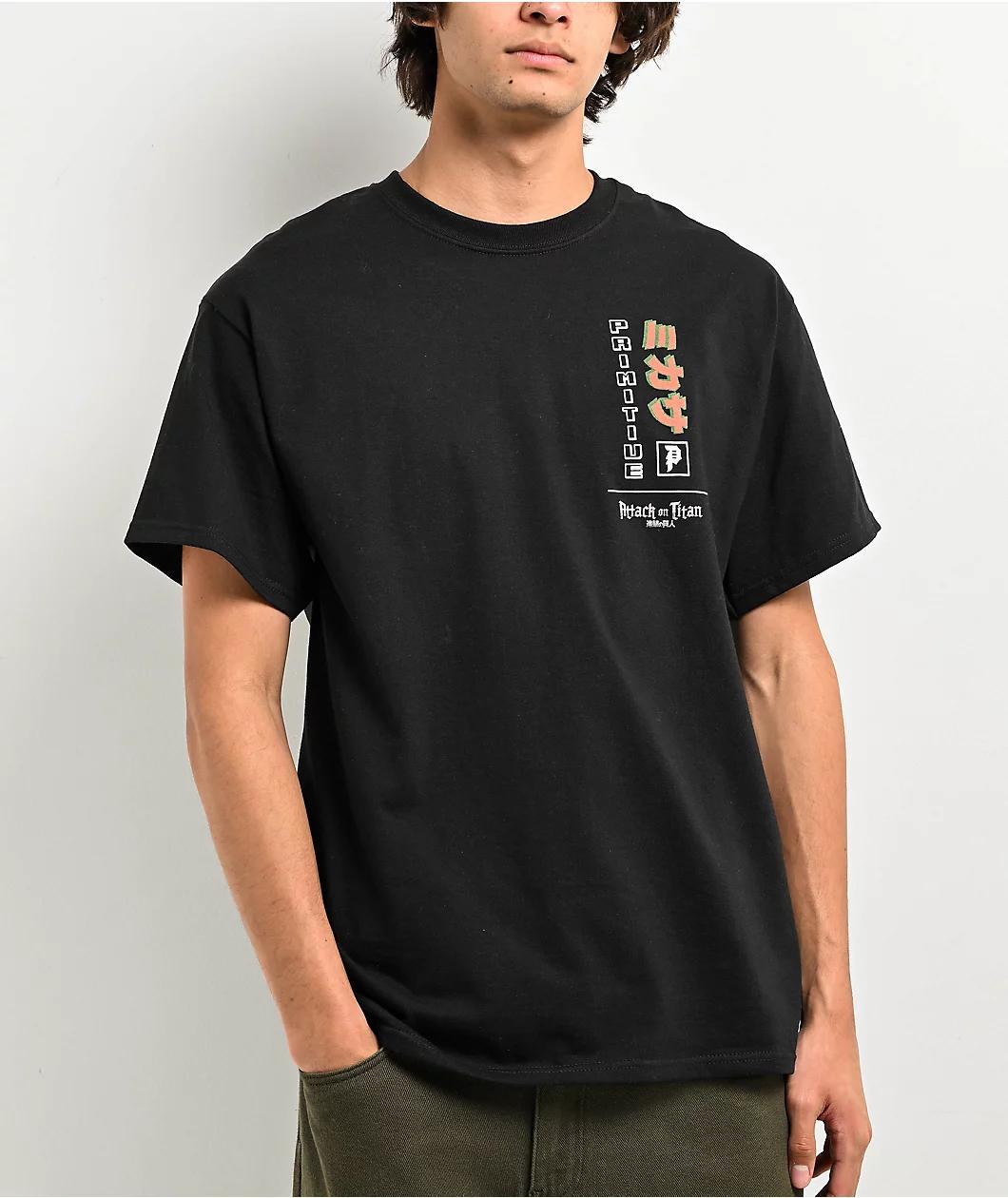 Primitive x Attack On Titan Mikasa Black T-Shirt Product Image