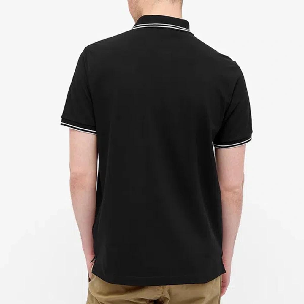 STONE ISLAND Mens Black Brand-patch Regular-fit Stretch-cotton Polo Shirt Xl Product Image