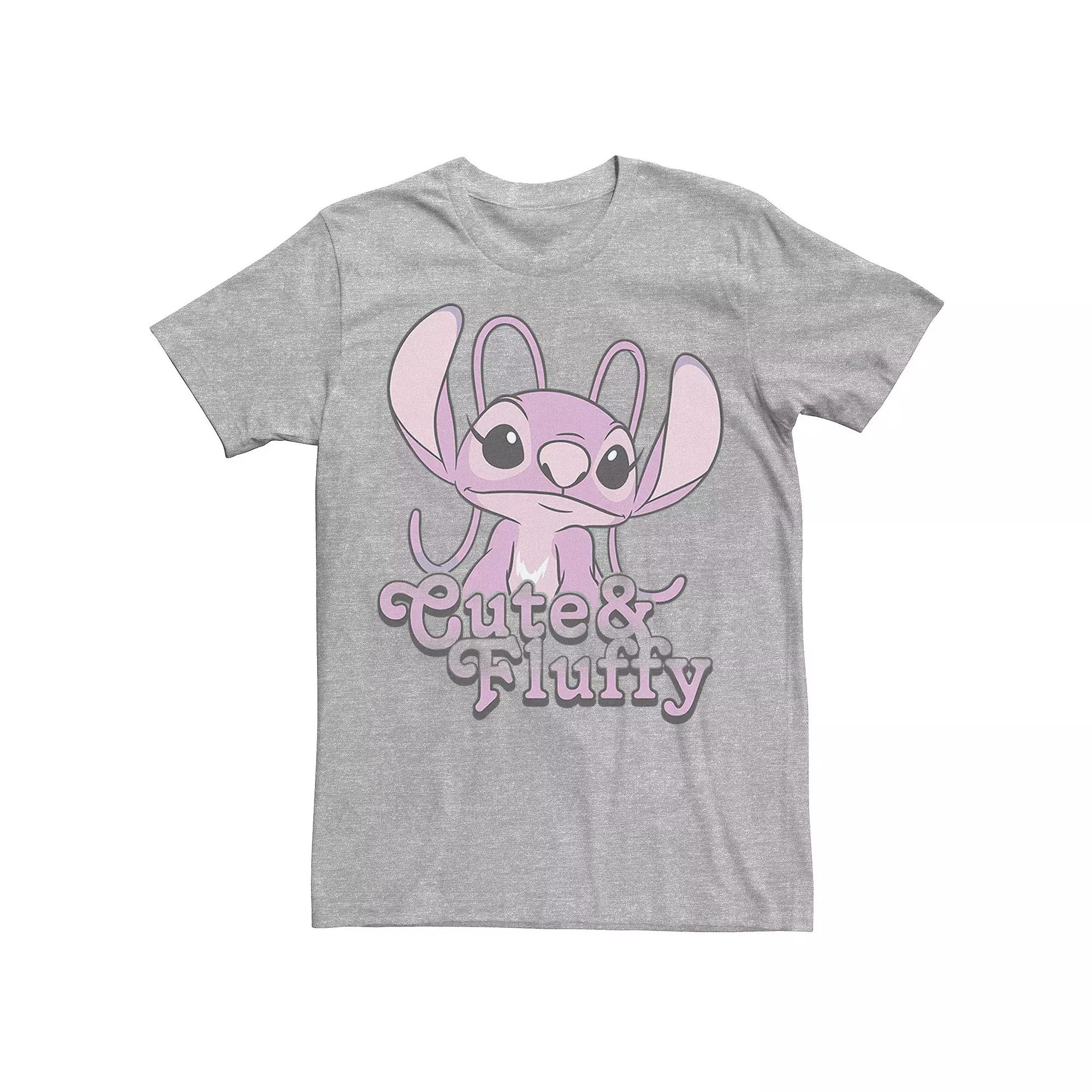 Disney's Lilo & Stitch Valentine's Day Angel Cute & Fluffy Men's Tee, Size: XL, Athletic Grey Product Image