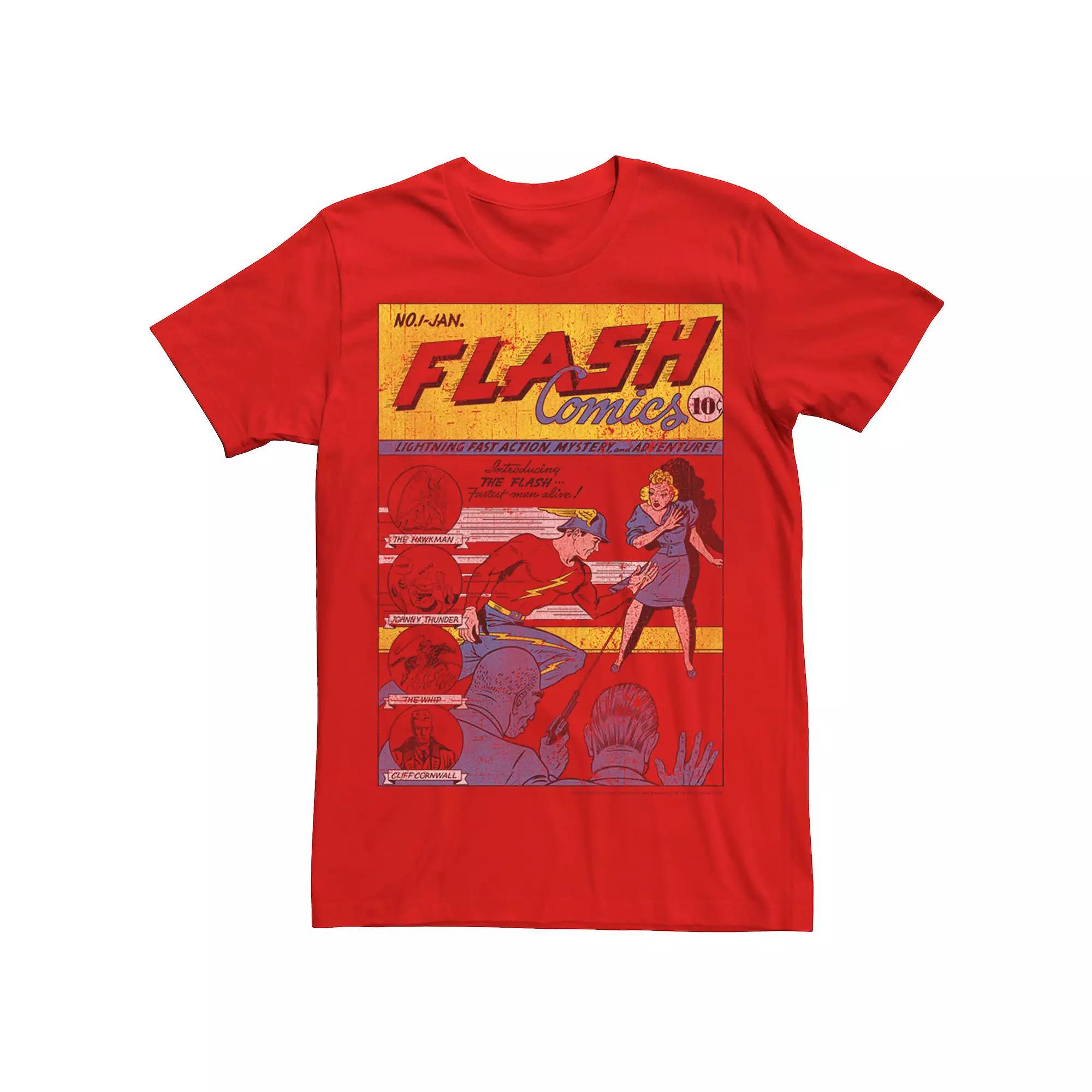 Men's DC Comics The Flash Retro Comic Cover Tee,  Product Image