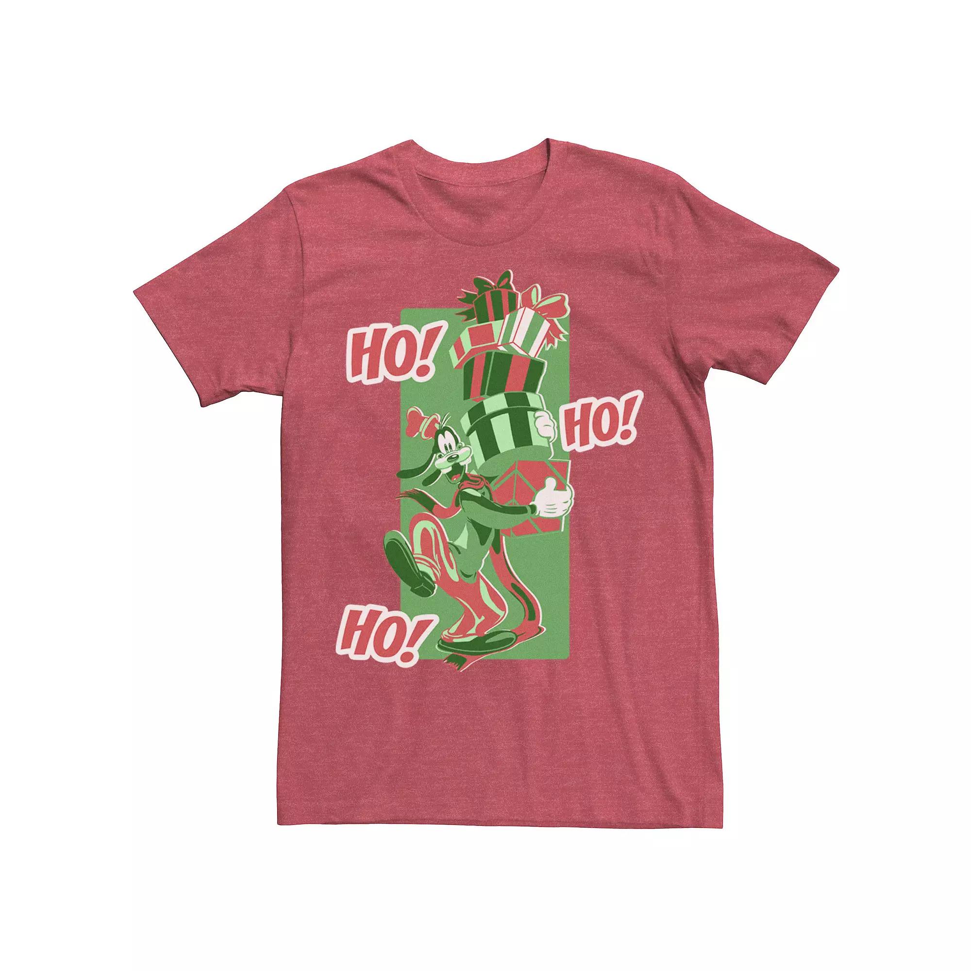 Disney's Goofy "Ho! Ho! Ho!" Christmas Portrait Men's Tee,  Product Image