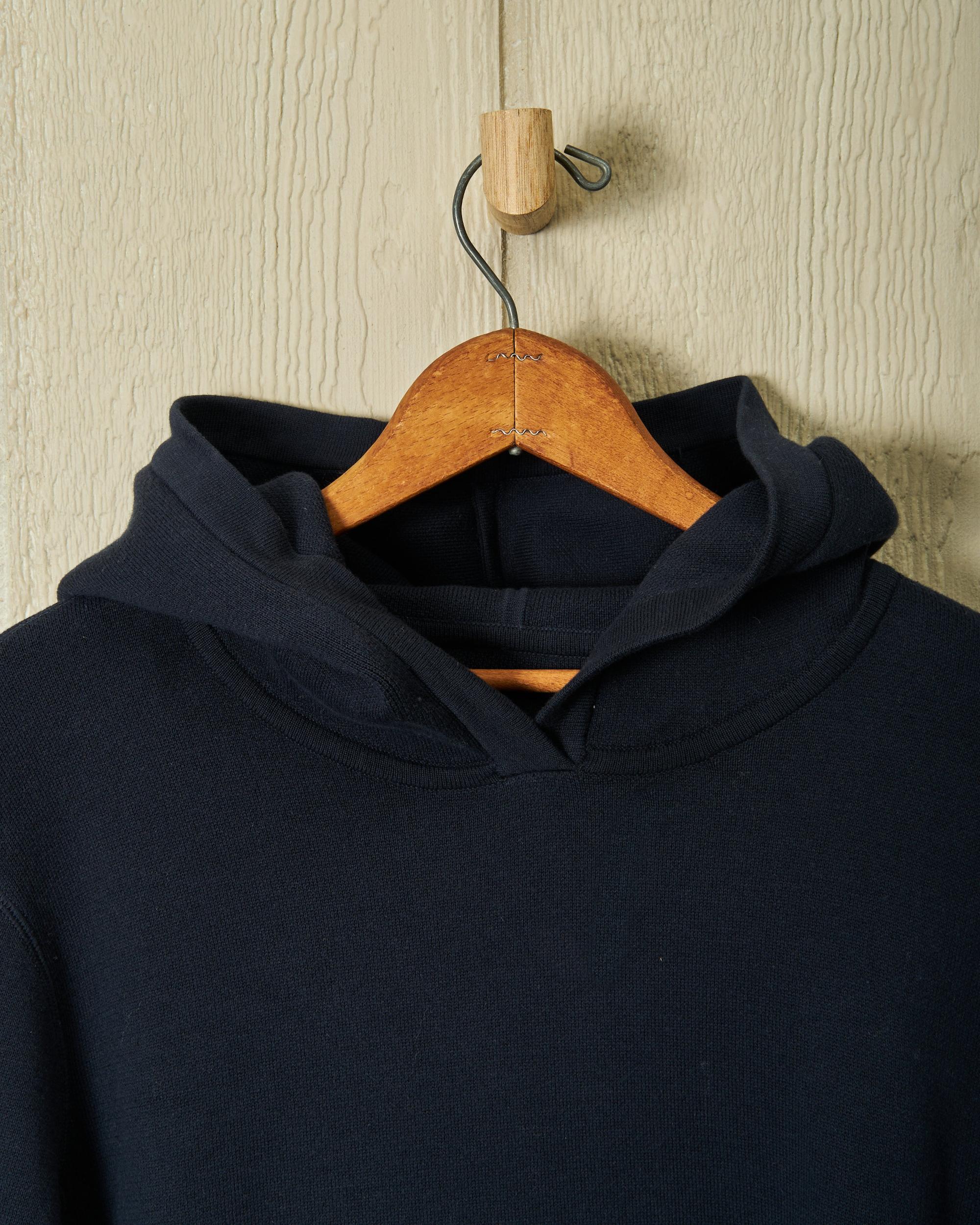 Wharf Knit Hoodie in Navy Product Image