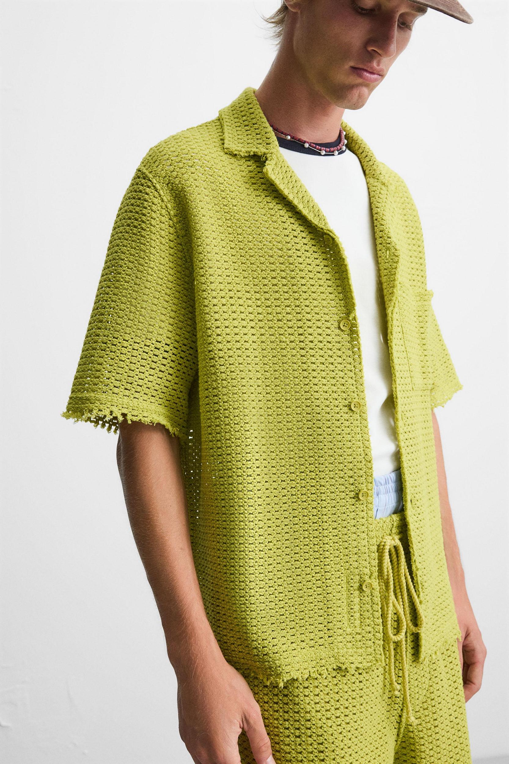 TEXTURED OPENWORK SHIRT Product Image