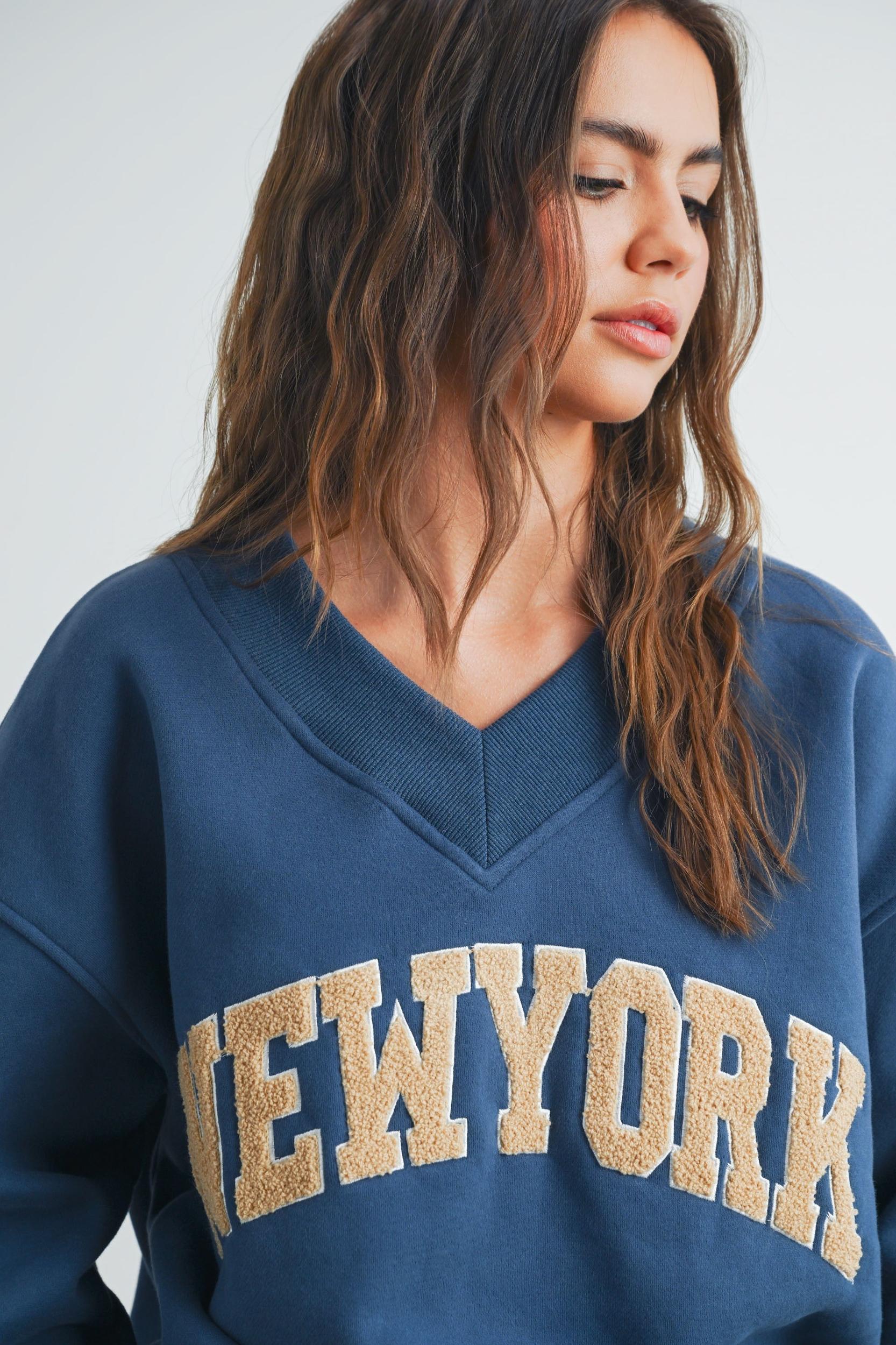 New York V Neck Sweatshirt Product Image