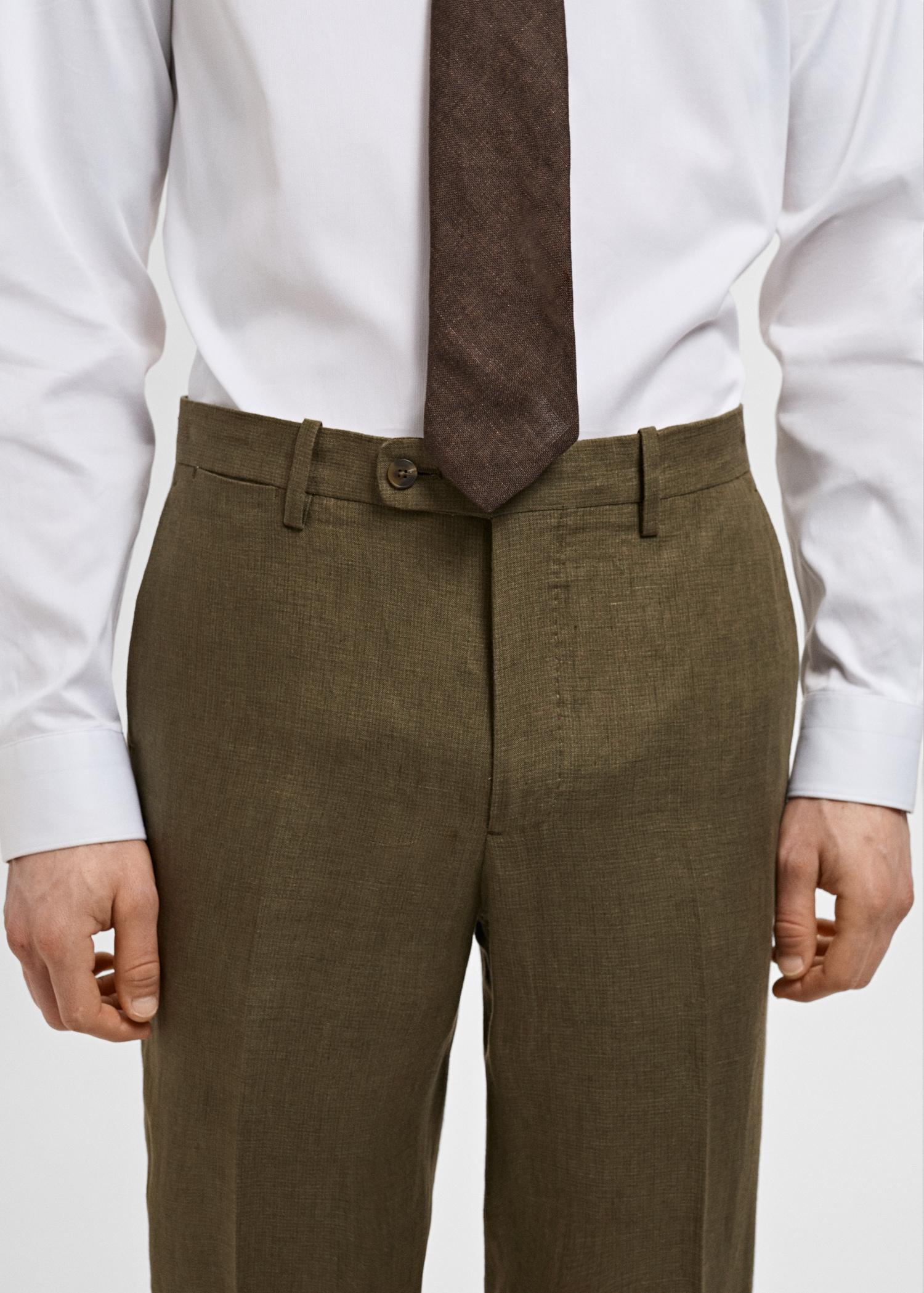 Amalfi 100% linen slim-fit suit pants - Men | MANGO USA Product Image