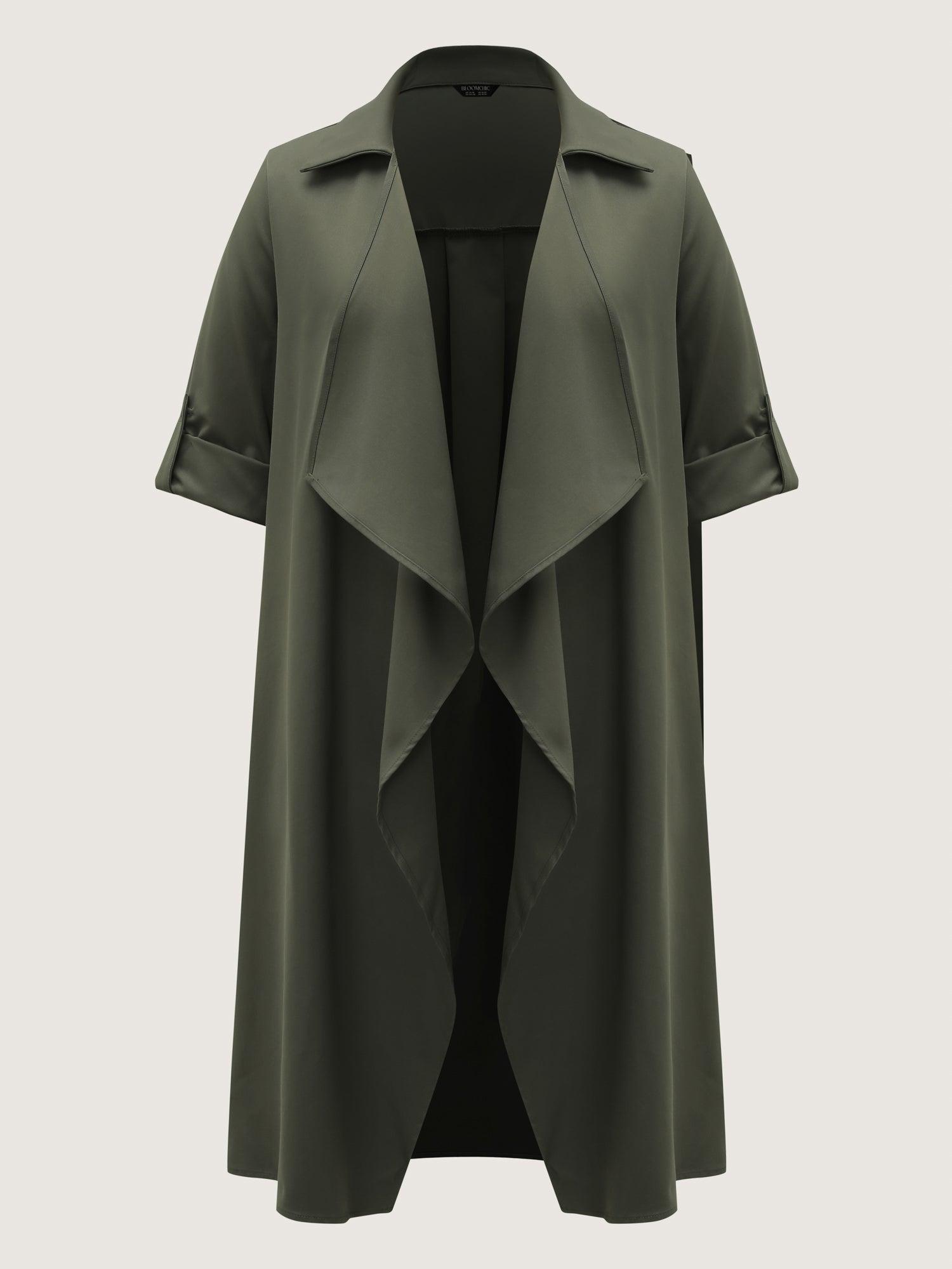 Oversized Tab Sleeve Open-Front Coat Female Product Image