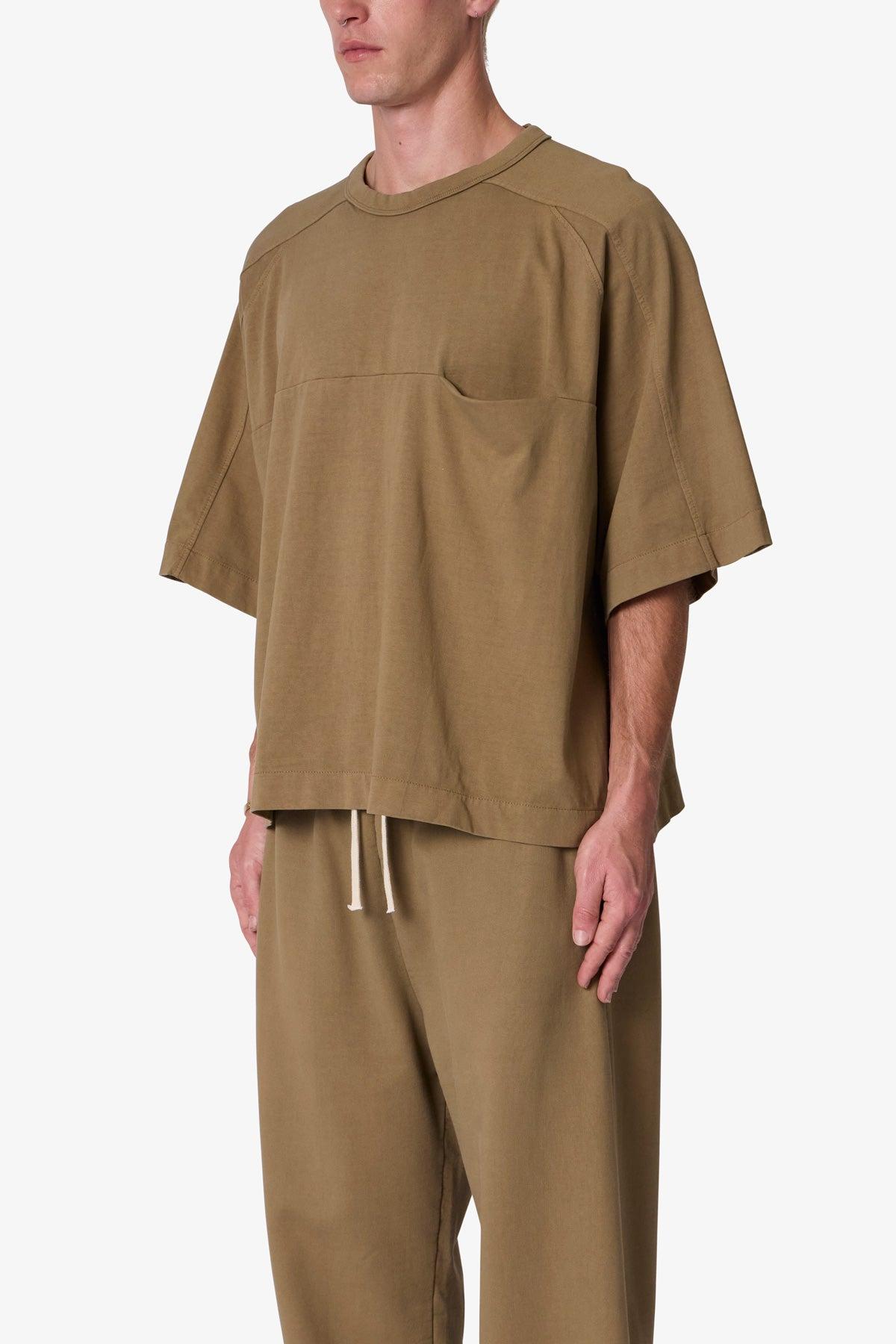 Paneled Hidden Pocket Tee - Washed Earth Product Image