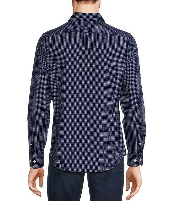 Murano Performance Stretch Slim Fit Diamond Print Long Sleeve Woven Shirt Product Image