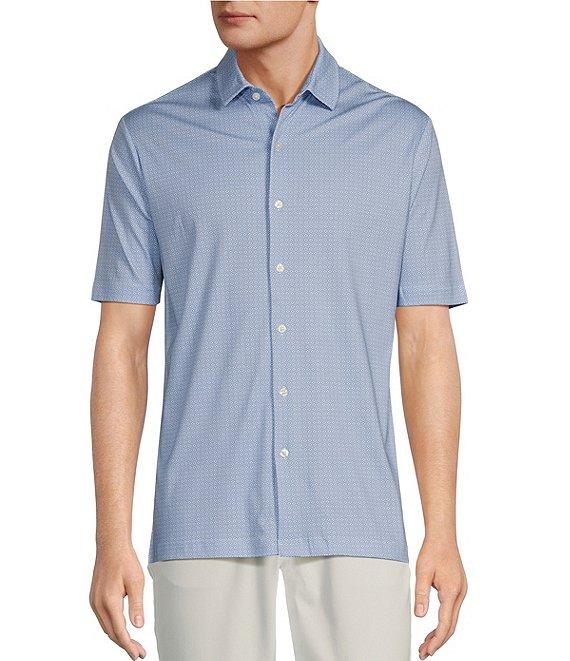 Hart Schaffner Marx HartSoft Short Sleeve Mini Print Coatfront Shirt Product Image