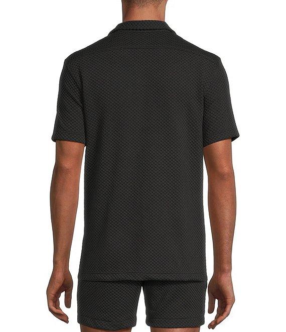 Murano Slim Fit Dual Pocket Textured Short Sleeve Woven Camp Shirt Product Image