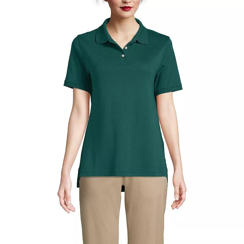 Women's Tall Lands' End School Uniform Short Sleeve Interlock Polo,  Product Image