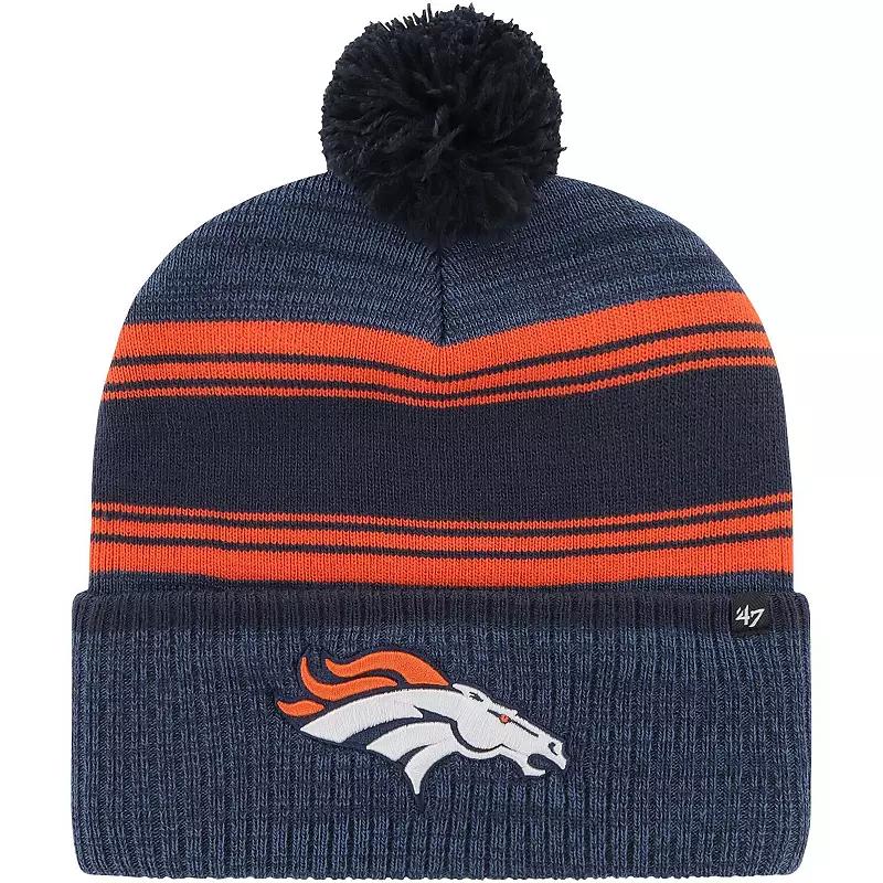 Mens 47 Denver Broncos Fadeout Cuffed Knit Hat with Pom, Blue Product Image