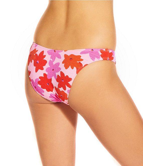 GB Modern Floral Scrunchie Textured Extra High Leg Scoop Front Swim Bottom Product Image