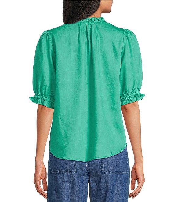 Nurture Elbow Sleeve Notch Neck Top Product Image