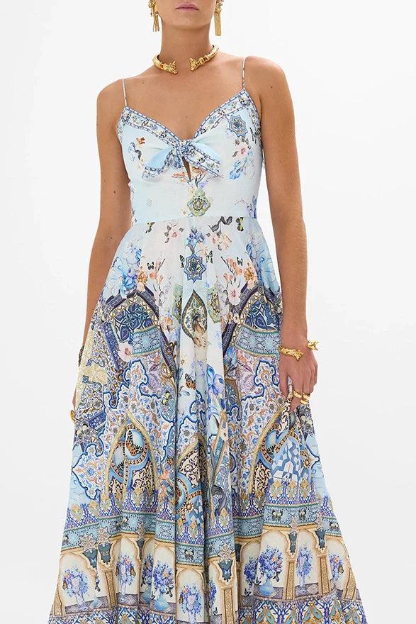 CAMILLA Long Dress With Tie Front-SALE Product Image