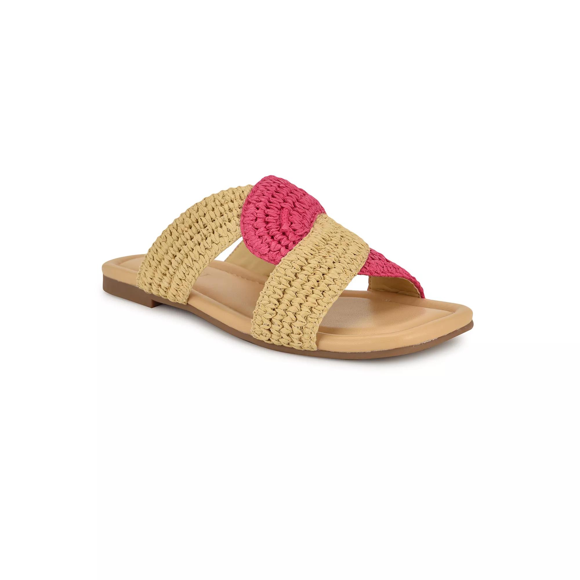 Nine West Quara Square Toe Flat Slip-On Women's Casual Sandals, Size: 9.5, Light Natural Pink Product Image
