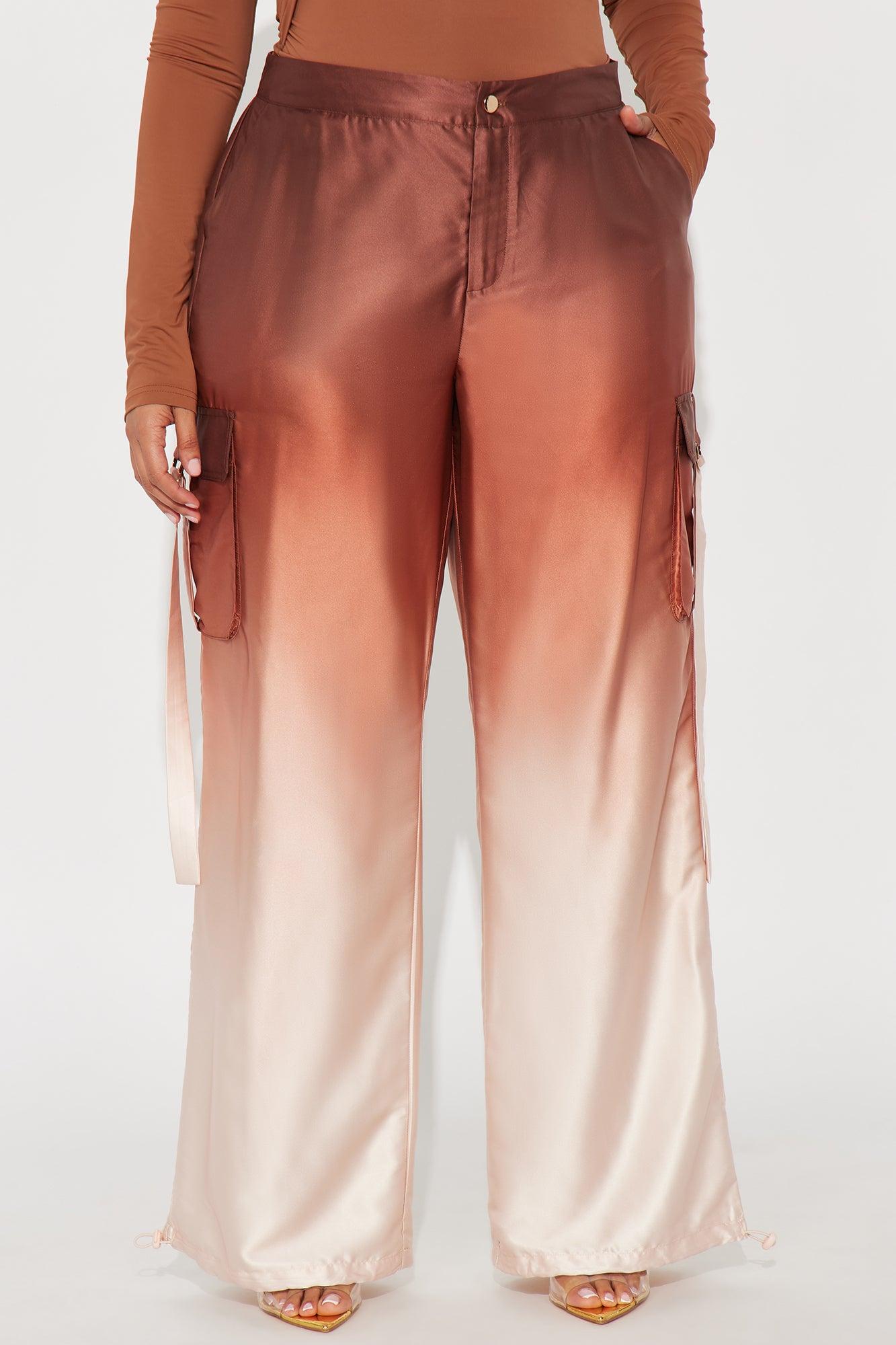 City Sunsets Ombre Satin Jogger Pant 32″ - Brown/combo Female Product Image