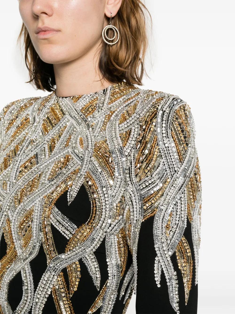 crystal-embellished crepe gown Product Image