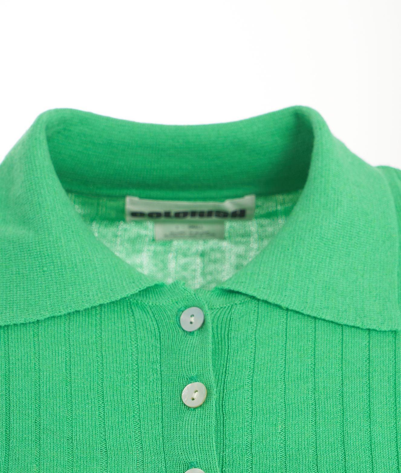 Ribbed long sleeve polo shirt 'Adela' Product Image