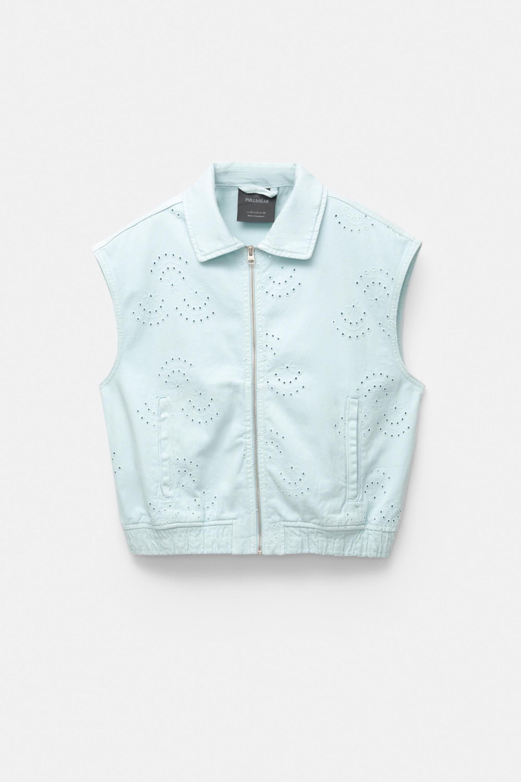 Embroidered cotton vest Product Image