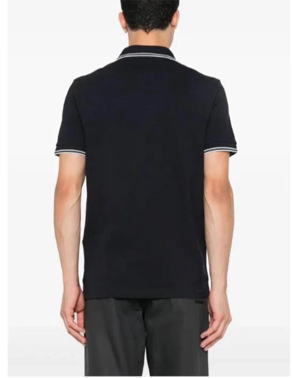 STONE ISLAND Mens Black Brand-patch Regular-fit Stretch-cotton Polo Shirt Xl Product Image