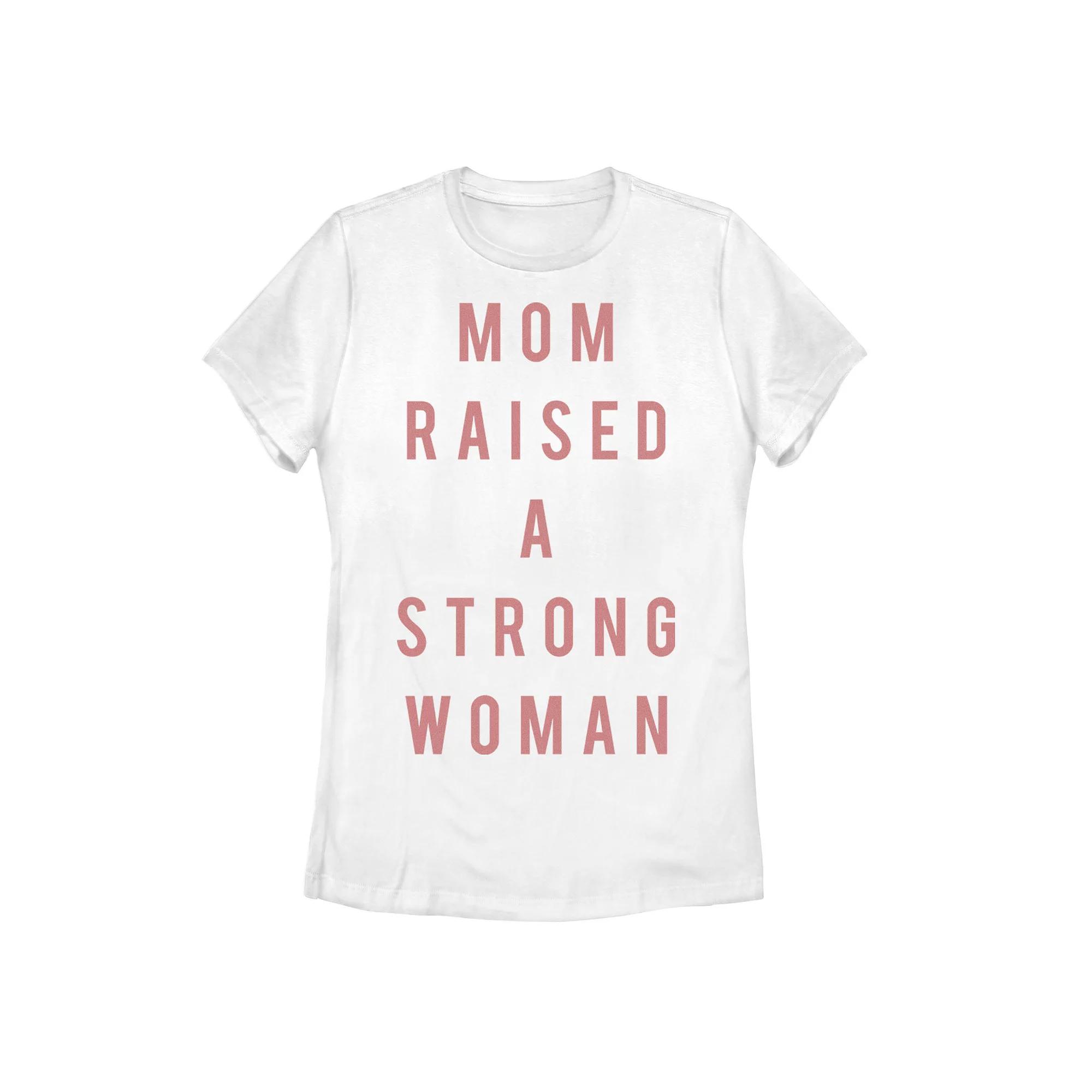 Juniors Strong Woman Raised Tee, Girl's, Size: Medium, White Product Image