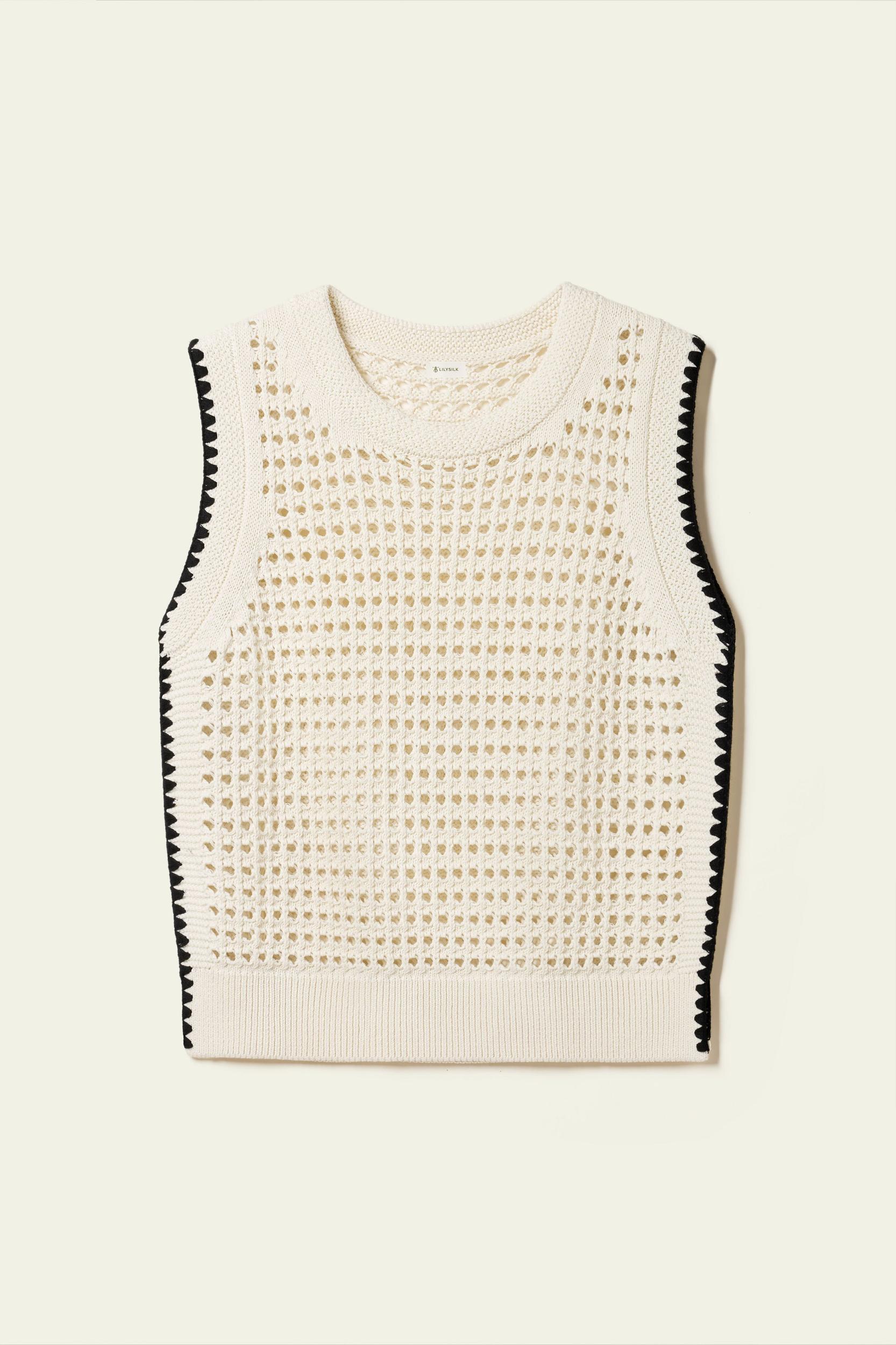 Toscana Pointelle Embroidered Vest Product Image