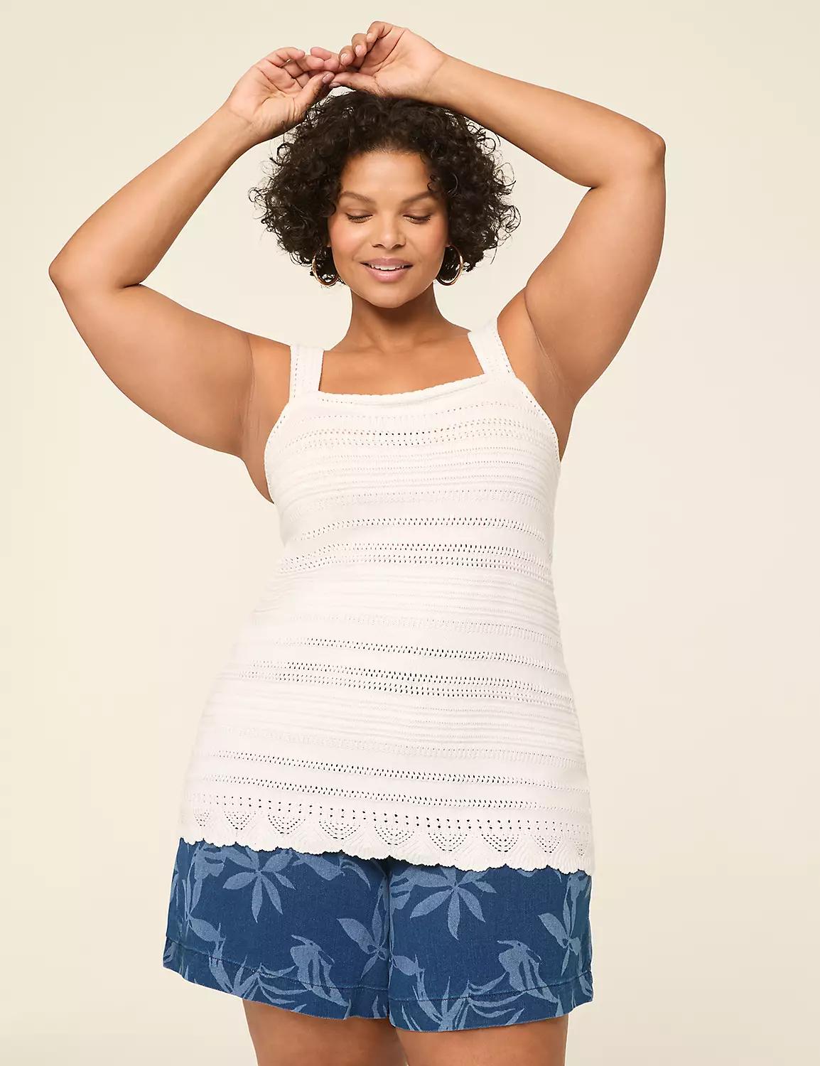 Lace Pointelle Sweater Tank Product Image