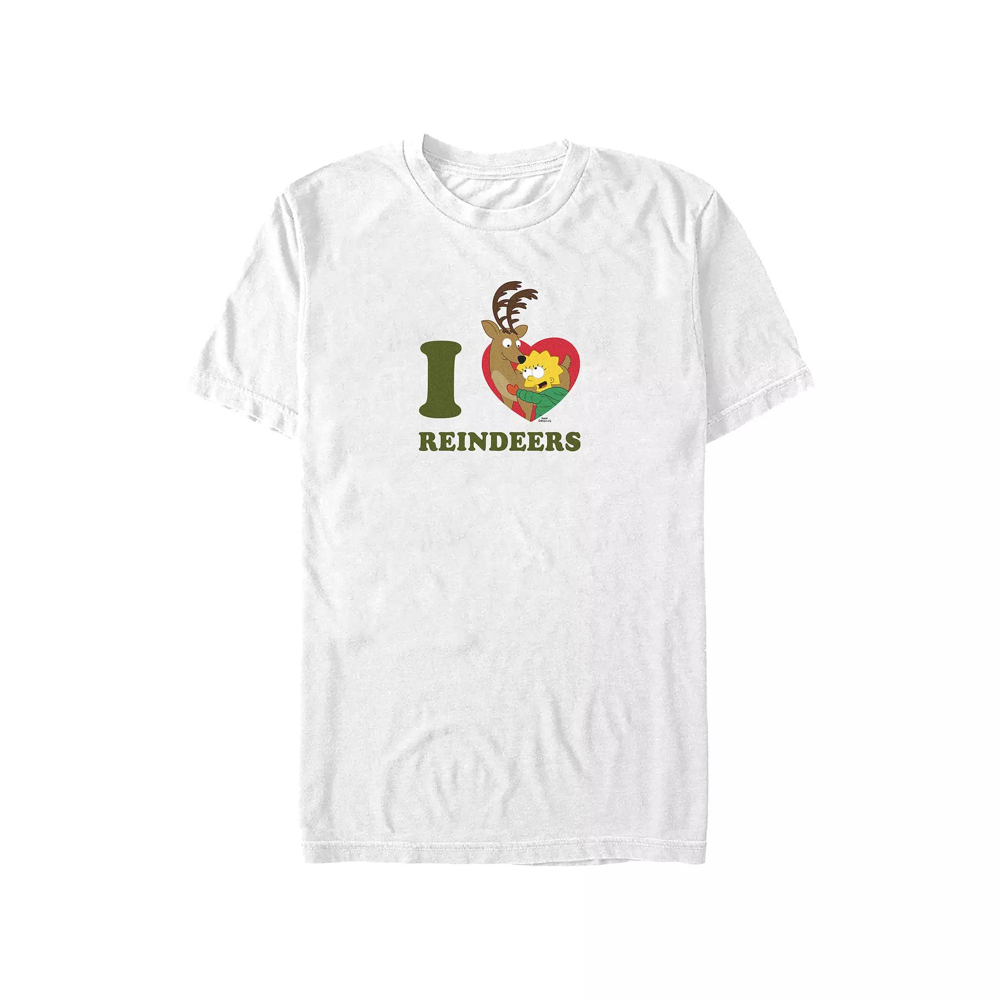 Big & Tall The Simpsons Lisa I Heart Reindeers Graphic Tee, Men's,  Product Image