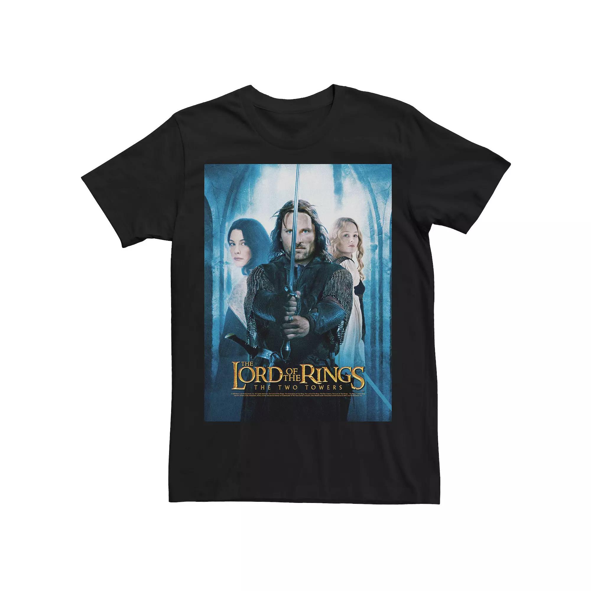 Men's Lord Of The Rings Aragon Two Towers Photo Real Poster Tee,  Product Image