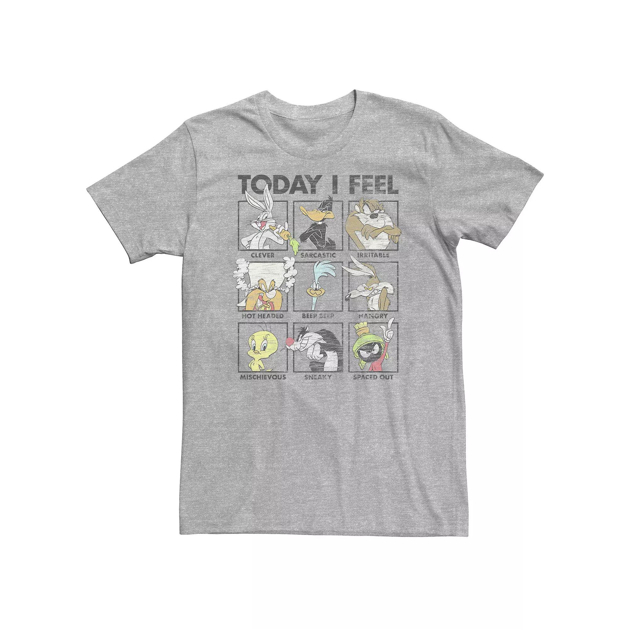 Big & Tall Looney Tunes Group Shot Today I Feel Panels Tee, Men's,  Product Image