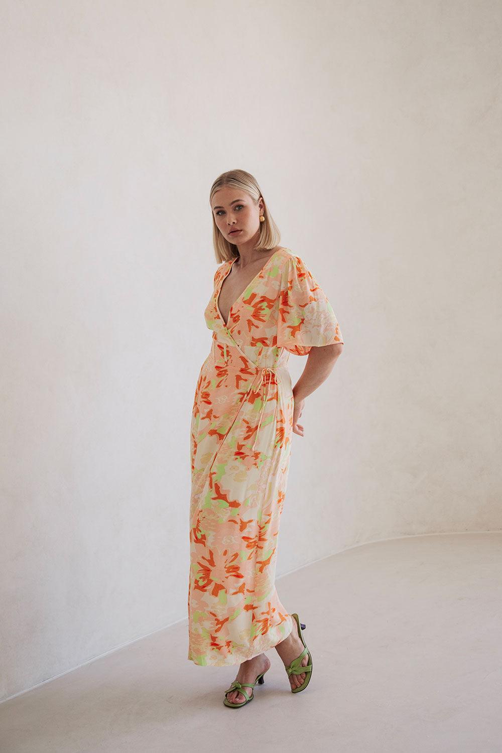 Aquitaine Wrap Dress - Motion Floral Product Image