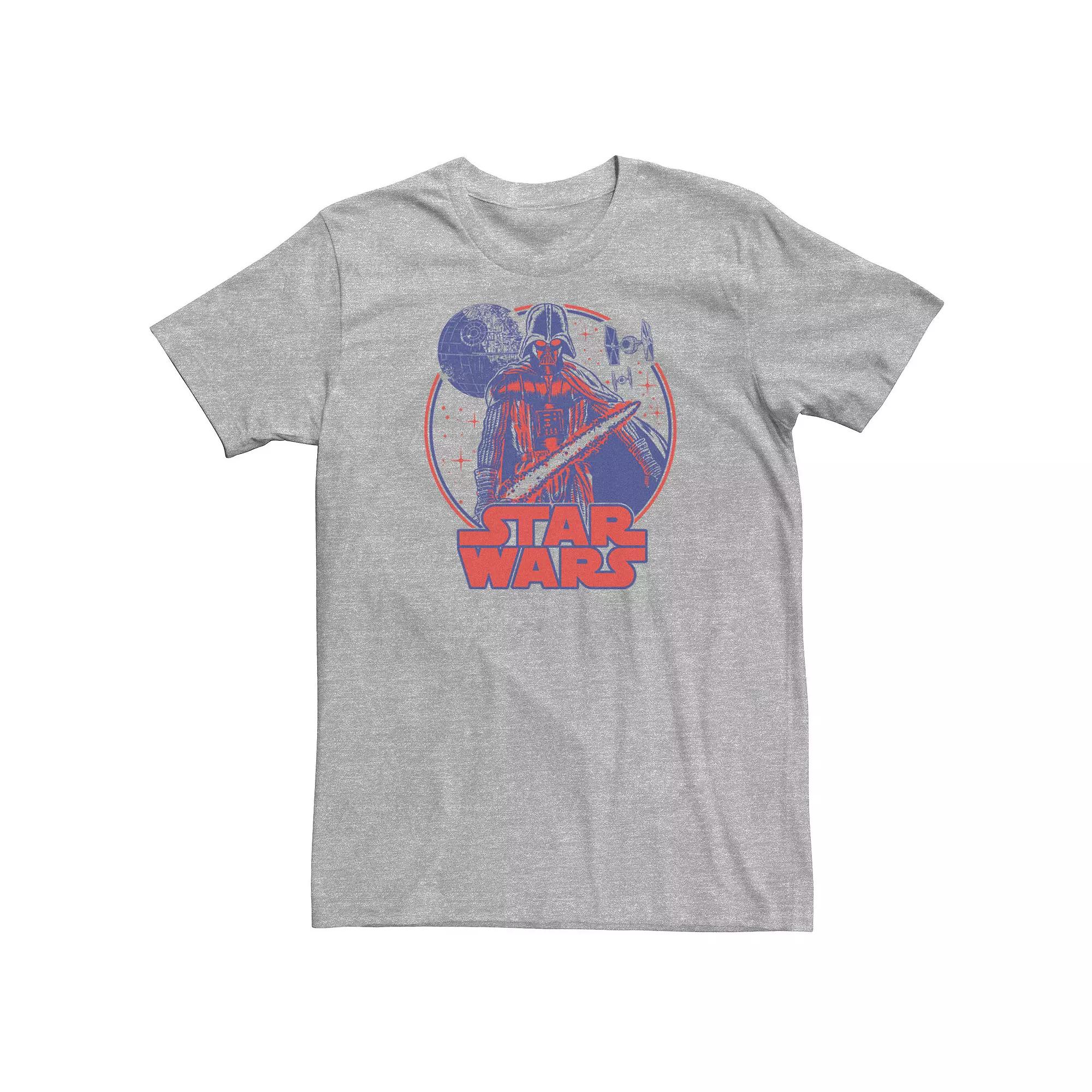 Big & Tall Star Wars Darth Vader Approaches Death Star & Red Logo Tee, Men's,  Product Image