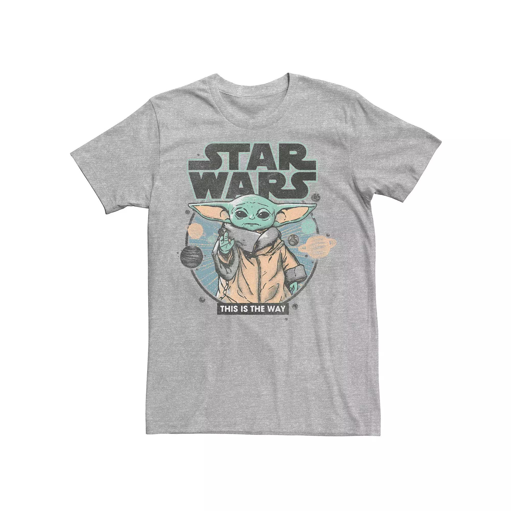 Men's The Mandalorian The Baby Yoda Tee, Size: Large, Athletic Grey Product Image